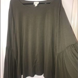 Olive Green Tunic w/ Bat Sleeves